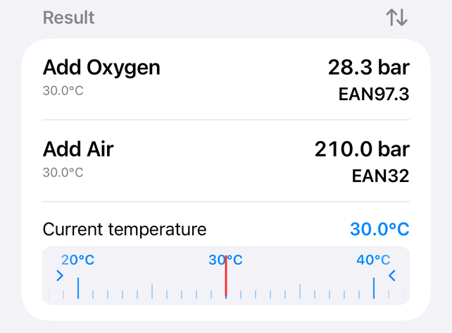 After adjusting it to the measured 30 °C / 85 °F